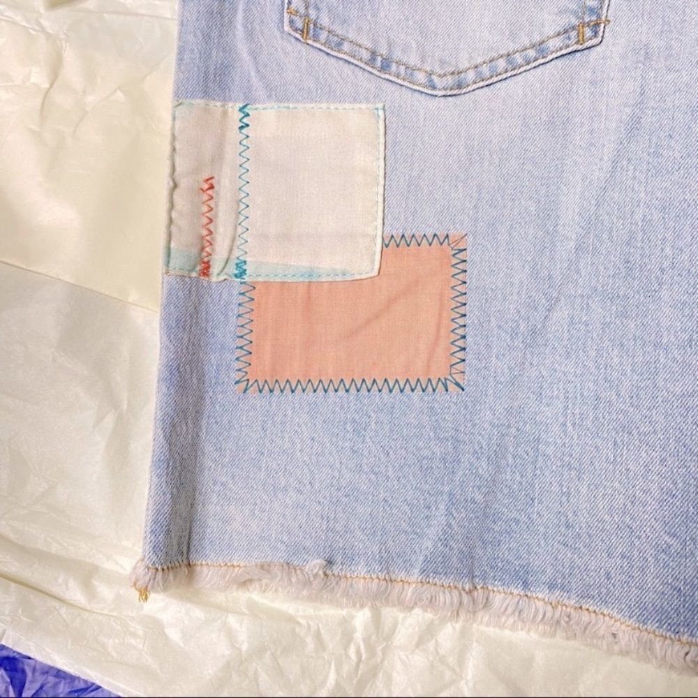 Pilcro Ultra High-Rise Patchwork Denim Bermuda Shorts - Picture 6 of 12